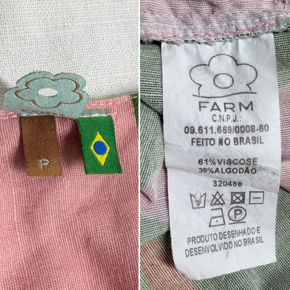 Farm Rio Tropicalistic Jumpsuit Pink Tropical Print Linen Blend Size P Pockets - Picture 7 of 9